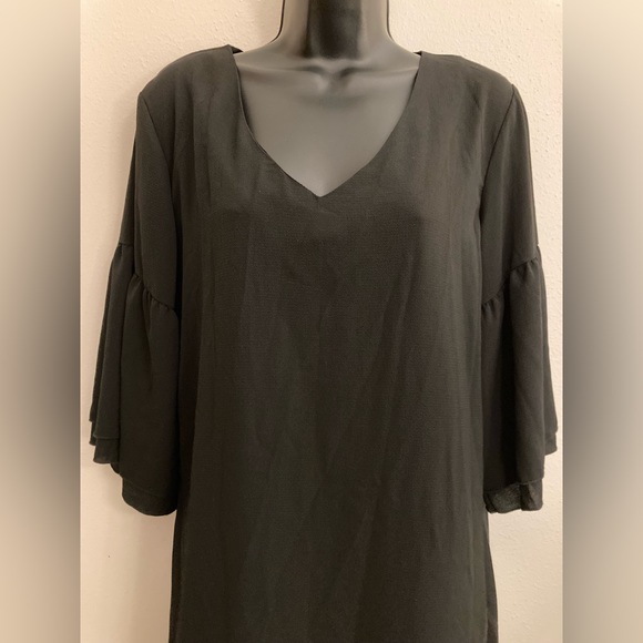 NEW Black Flowy Spring Wedding Formal Office Bohemian Cocktail Dress Medium - Picture 8 of 17